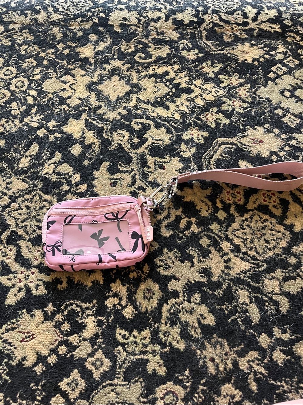 Pink Printed Wristlet Card & Coin Pouch